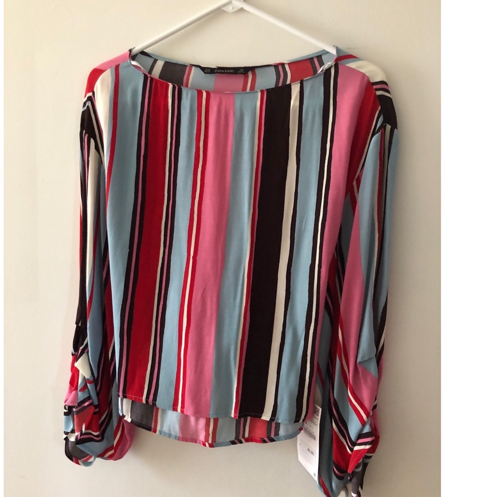 Multi stripe dress top -Zara Basic